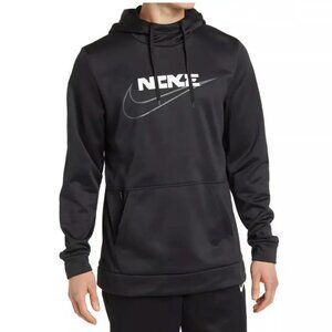 Nike Therma FIT GFX Mens Fitness Training Pullover Hoodie Black